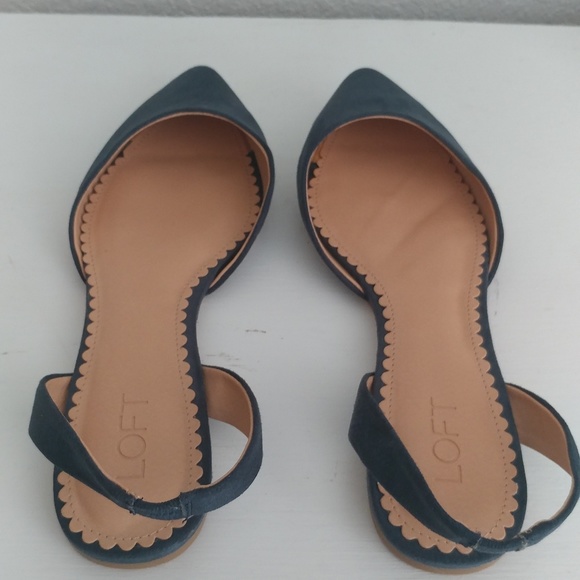 Loft Faux Suede Slingback Flats 9.5 - Picture 2 of 12